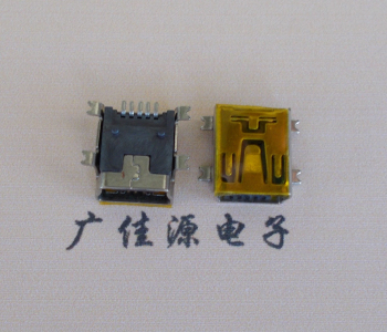从化MINI USB 5P 接口 母座 全贴带麦拉 高9.6带0.9柱子