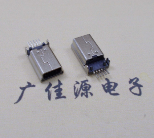 从化MINI USB公头 5pin端子贴板带柱 10.7mm体长