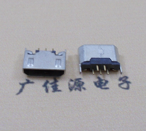 从化迈克USB 180度母座5p直插带地脚1.5端子直口