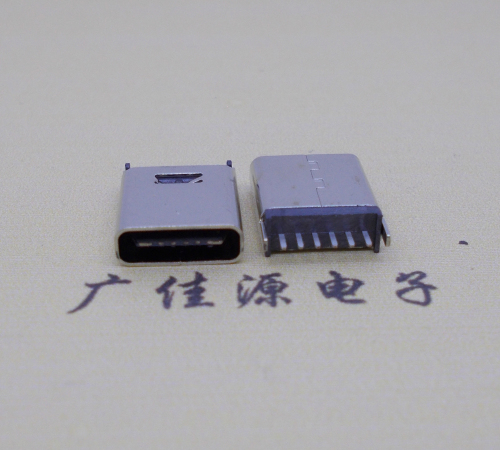 从化直立式插板Type-C6p母座连接器高H=10.0mm