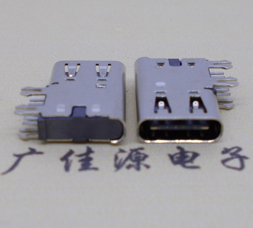 从化侧插USB3.1接头座子.90度type-c母座.6p侧插连接器